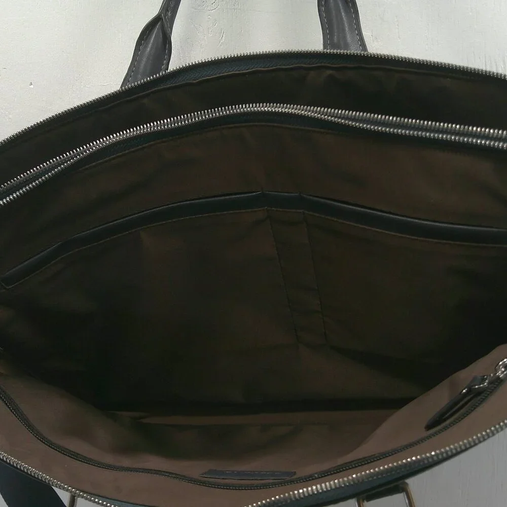 BOSTANTEN Briefcase Leather Laptop Bag Lawyer Business Vintage True Navy Slim